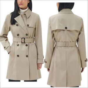 Women's Barbour Short Greta Showerproof Trench Coat Jacket-Size 14